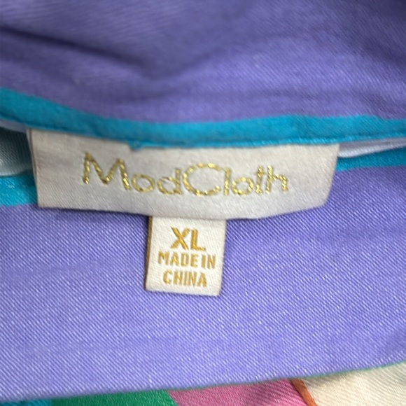 ModCloth multi color striped cotton  skirt size XlArge pink blue green pur - Picture 8 of 11